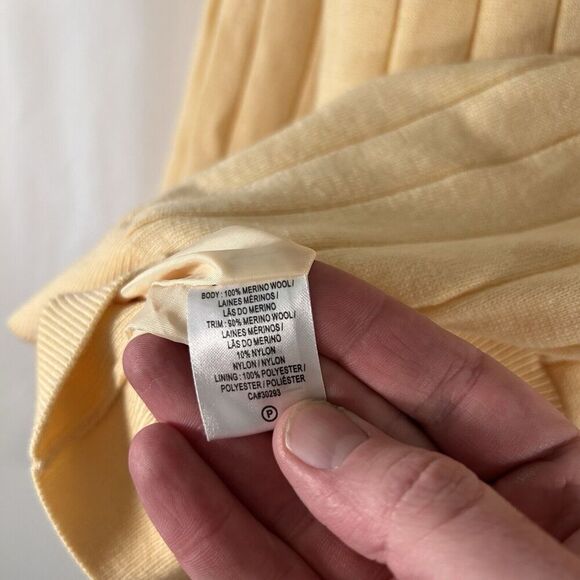 Fairway & Greene Italian Merino Sweater Men's Large Yellow Wool 1/4 Zip Lined - Picture 6 of 11